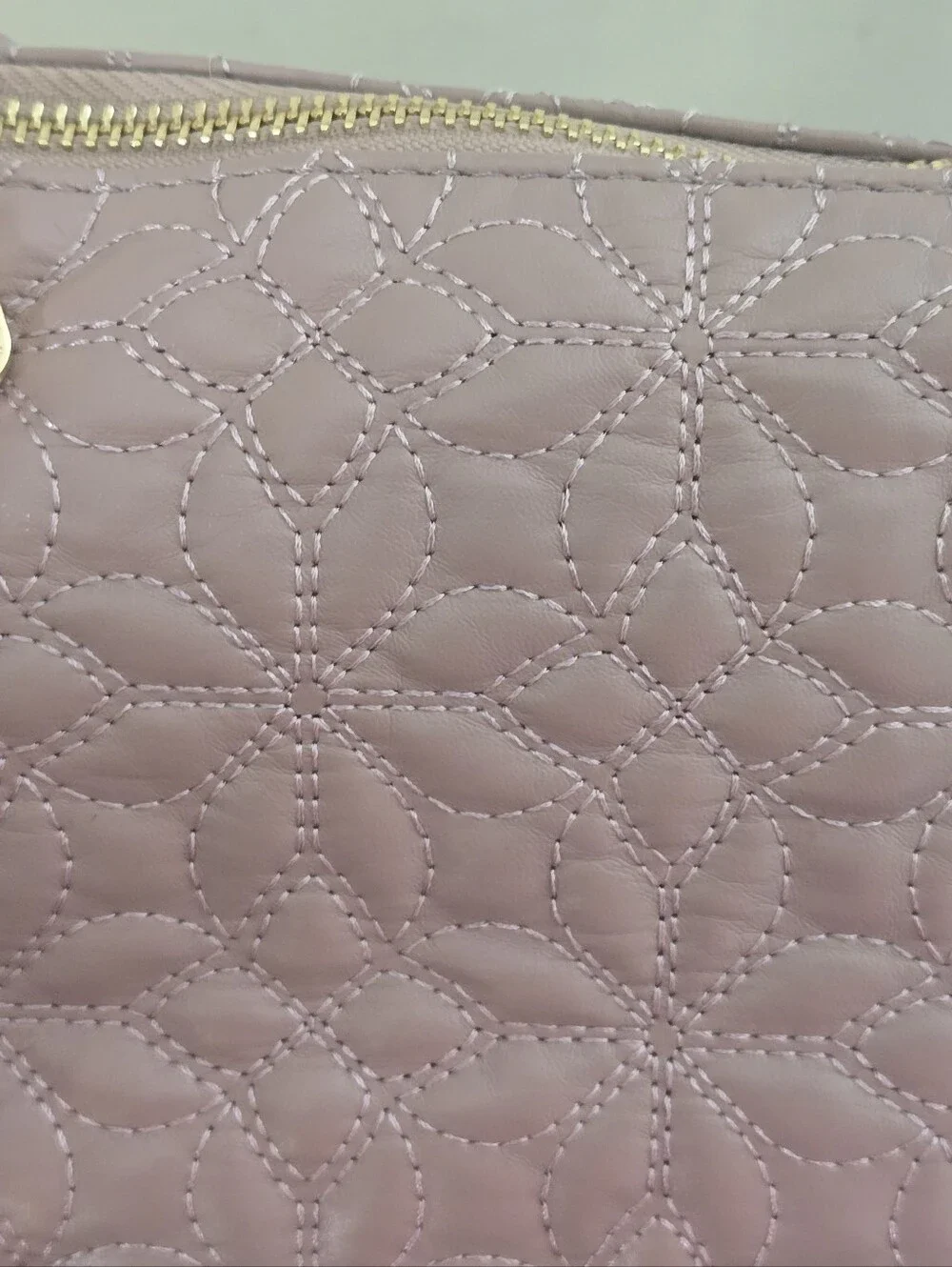 Vince Camuto Cosmetic Bag Quilted Gold Chain Charm Strap Pouch NWT